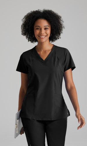 Barco One Racer Top - 4 Pocket V-Neck Breathable Scrub Top 5105